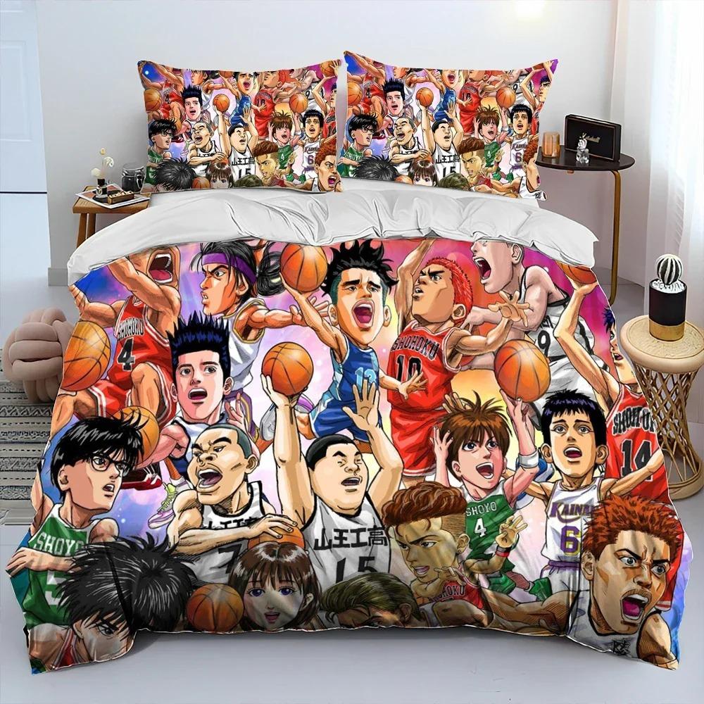 Slam Dunk Japan Anime Cartoon Comforter Bedding SetDuvet Cover Bed Set Quilt Cover PillowcaseKing Queen Size Bedding Set Kids