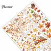 Pumpkin Squirrel Window Art 9PCS Thanksgiving Static Clings, Fall Leaves Birds Cute Animals Autumn Clings for Glass Stickers, No-Adhesive Removable