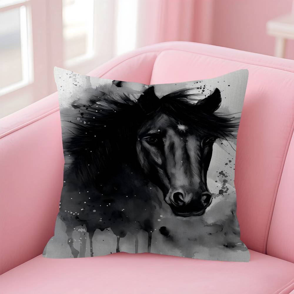 Modern Minimalist Animal Horse Pillow Cushion Cover Pillowcase Living Room Sofa Home Decor Customized