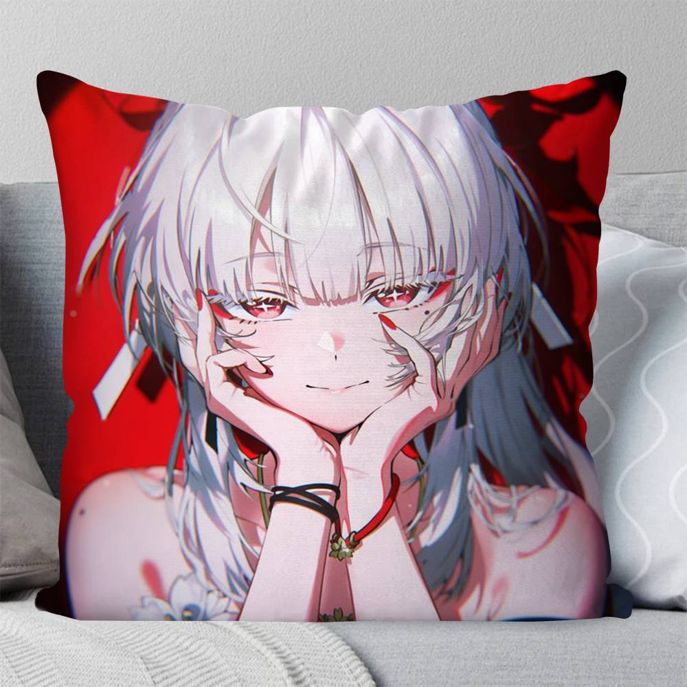 Hiyuki Anime Wwuthering Waves Pillow Case Fashion Square Pillowcase Bedroom Sofa Room Ins Decoration Leisure