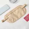 Unisex Travel Waist Pouch Passport Money Belt Bag Hidden Security Wallet Black Zippered Waist Security Pouch