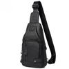 First Layer Cowhide Men's Soft Leather Chest Bag Leather Outdoor Flat Plate with Line Crossbody Bag Large Capacity Bag