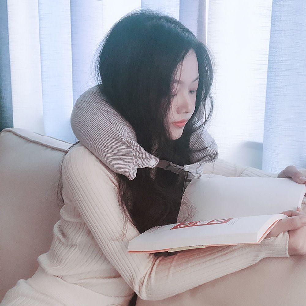 Foam Particle U-shaped Pillows Portable Sleeping Cushion Japanese-Style Neck Protection  Travel