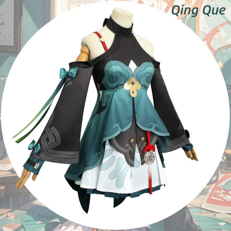 Game Rail Honkaistar Qingque Cosplay Costume Skirt Accessories Set Halloween
