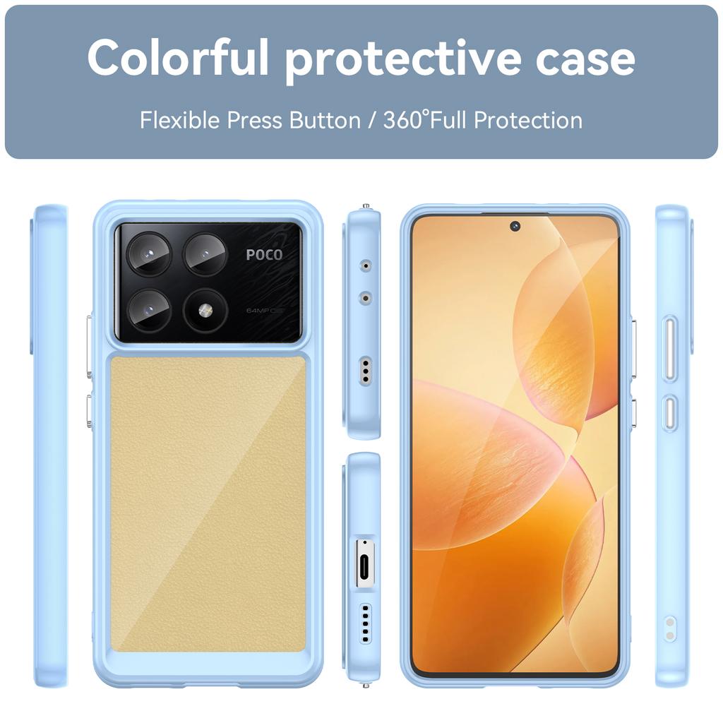 For Xiaomi Poco X6 Pro 5G/Redmi K70E 5G Case TPU Frame Clear Acrylic Back Cover