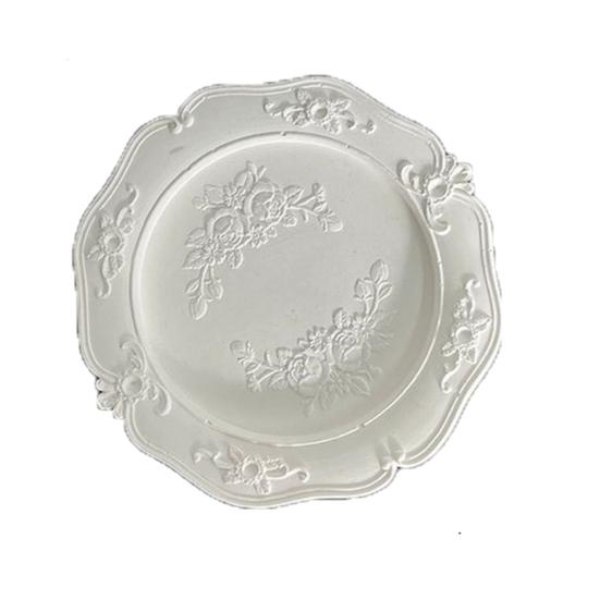 Embossed Jewelry Tray, Vintage Small Trinket Holder Dish for Rings, Necklaces, Bracelets, Keys, Decorative Dresser Storage Organizer Tray for Women,