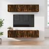 TV Stand - 6 Pcs Set - Smoked Oak - Engineered Wood - Wall-mounted