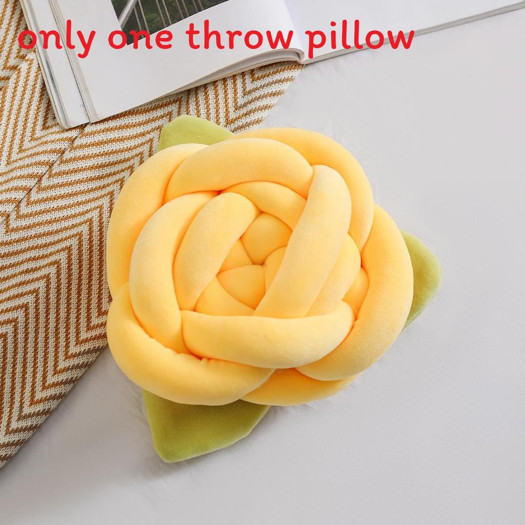 Small Fresh Pink Floral Cushion With Cotton Filling For Sofa Decor And Home Lounge