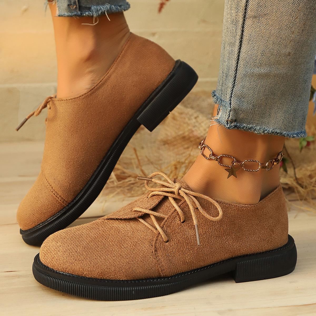 

Большие женские туфли на платформе, весна-осень 2025 года, новые модные универсальные туфли на шнуровке в британском стиле, маленькие кожаные туфли 42