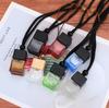Colorful 8ml Car Air Freshener Ornament Perfume Refillable Hanging Volatile Glass Bottle