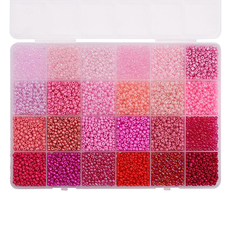 Handmade Hand Beaded Necklace Mobile Phone Chain Loose Bead Material Bag Diy Accessories 24 Grid Millet Bead Set