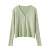 Vintage knitted cardigan top women's autumn and winter solid color pearl buckle loose sweater jacket commuter style