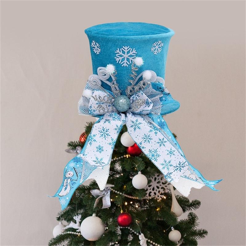 Folding Christmas Tree Top With Big Bowknot Embellishments for Indoor and Outdoor Winter Holiday Party Centerpieces