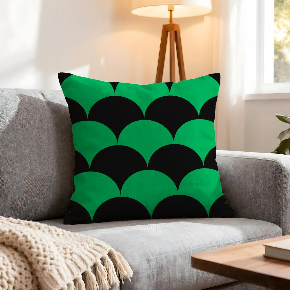 Color black and green Cushion Cover Pcs Decorative Covers Soft Cushion Case for Sofa Couch Decor x x Pillowcases