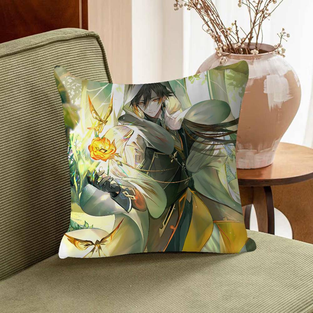 

Zhongli Cartoon Cushion Cover Car Throw Pillow Case For Sofa Car Christmas Gift 40x40cm 45x45cm 16x16Inch