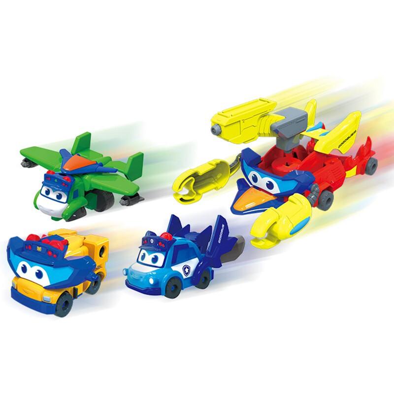 7 W 1 GGBOND Gogo Bus Samochód Transformujący Zabawka Figurki Akcji Ambulans/Policja/Strażak Zjeżdżalnia Zabawki dla Dzieci Prezent Świąteczny