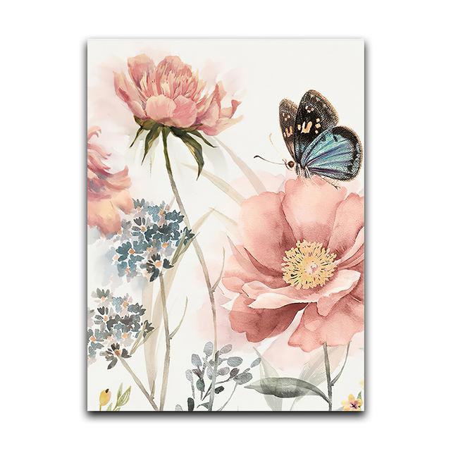 Fiori blu Su tela Dipinti interni Moderni Estetici nordici Wall Art Poster Immagini Decorazione del soggiorno