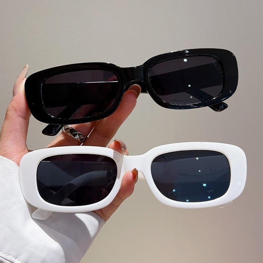 2pcs Korean Rectangular Sunglasses Small Frame Men Women Fashion Glasses