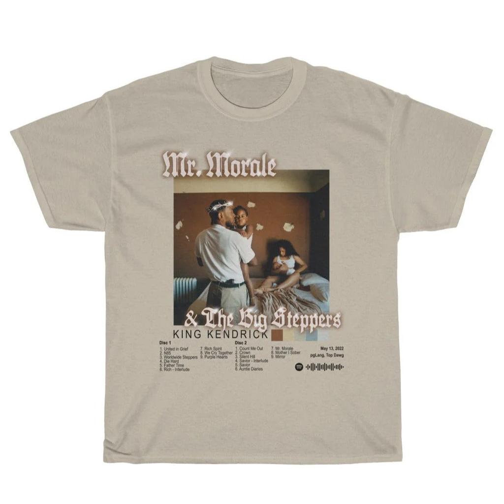 Kendrick Lamar Mr Morale the Big Steppers Album 100Cotton Shirt Unisex Y2k Hip Hop Summer Unisexs Short Sleeve Tshirt Fan Gift