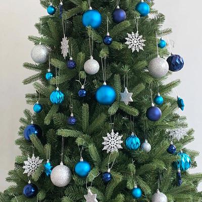 60-Piece Christmas Tree Ornament Set: Includes Ball and Star Decorations