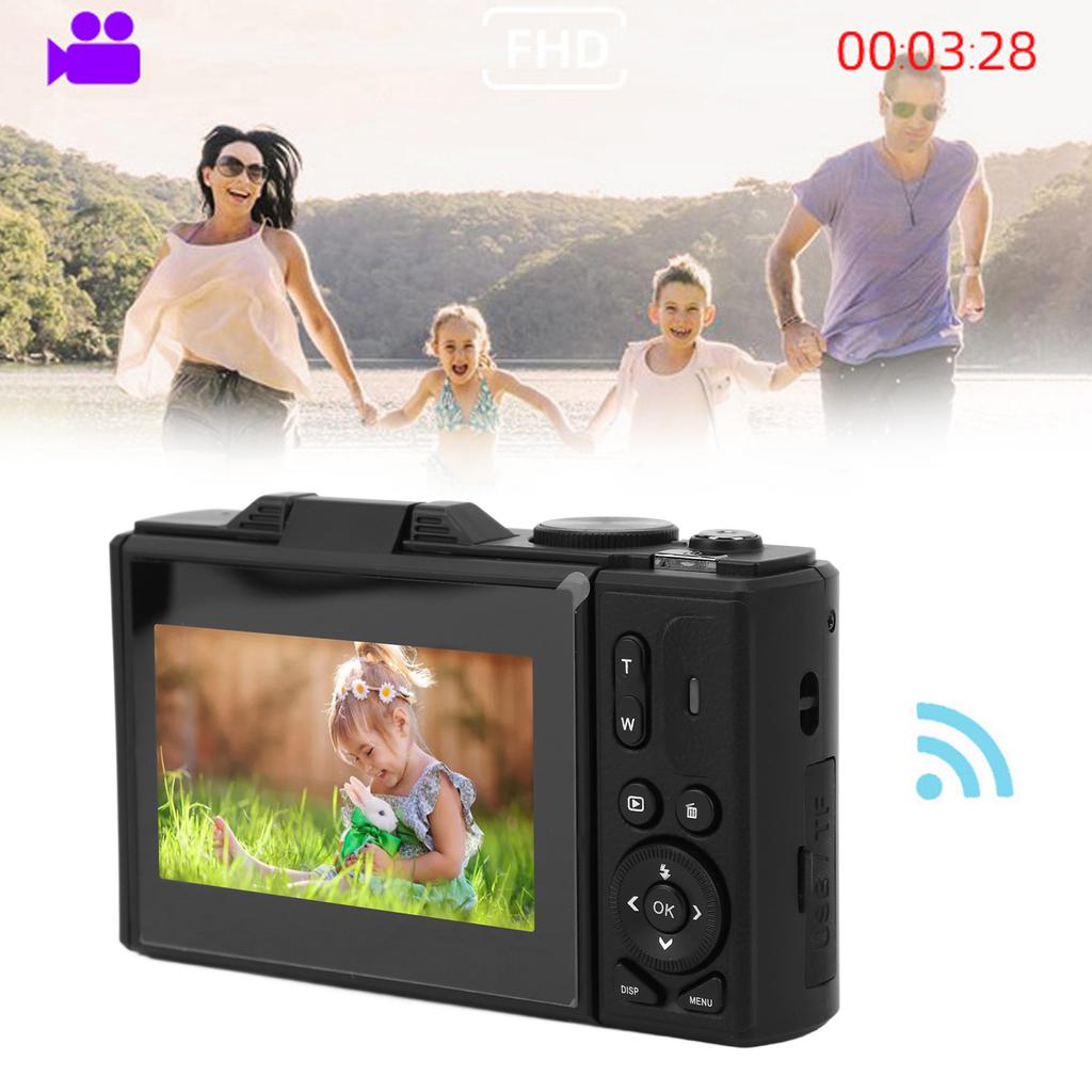 4K Digital Camera for Photography 64MP HD Auto  18X Digital Zoom WiFi Mirrorless Camera with 3 Inch   Screen for Travel