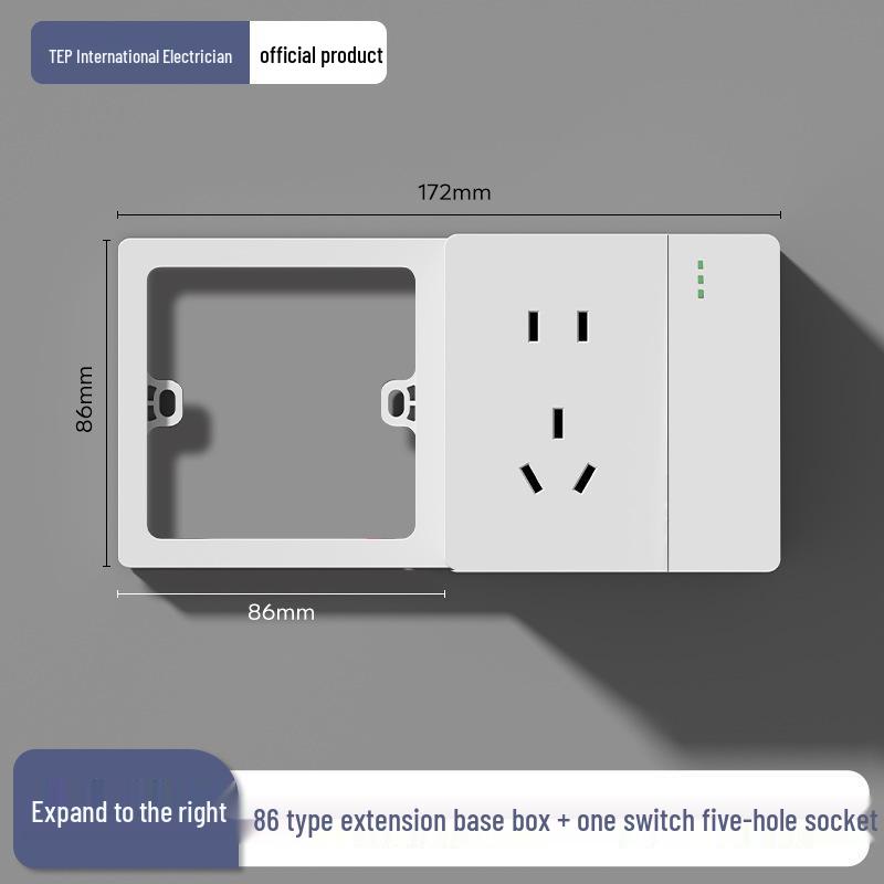 86 Type Multi-functional Five-Hole Wall Socket Converter with Switch and Power Strip