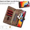 JGY iPhone 16 Pro Leather Wallet case,iPhone 16 Pro Detachable Magnetic Flip Leather Case with Zipper Pocket Card Holder Full Cover Shockproof