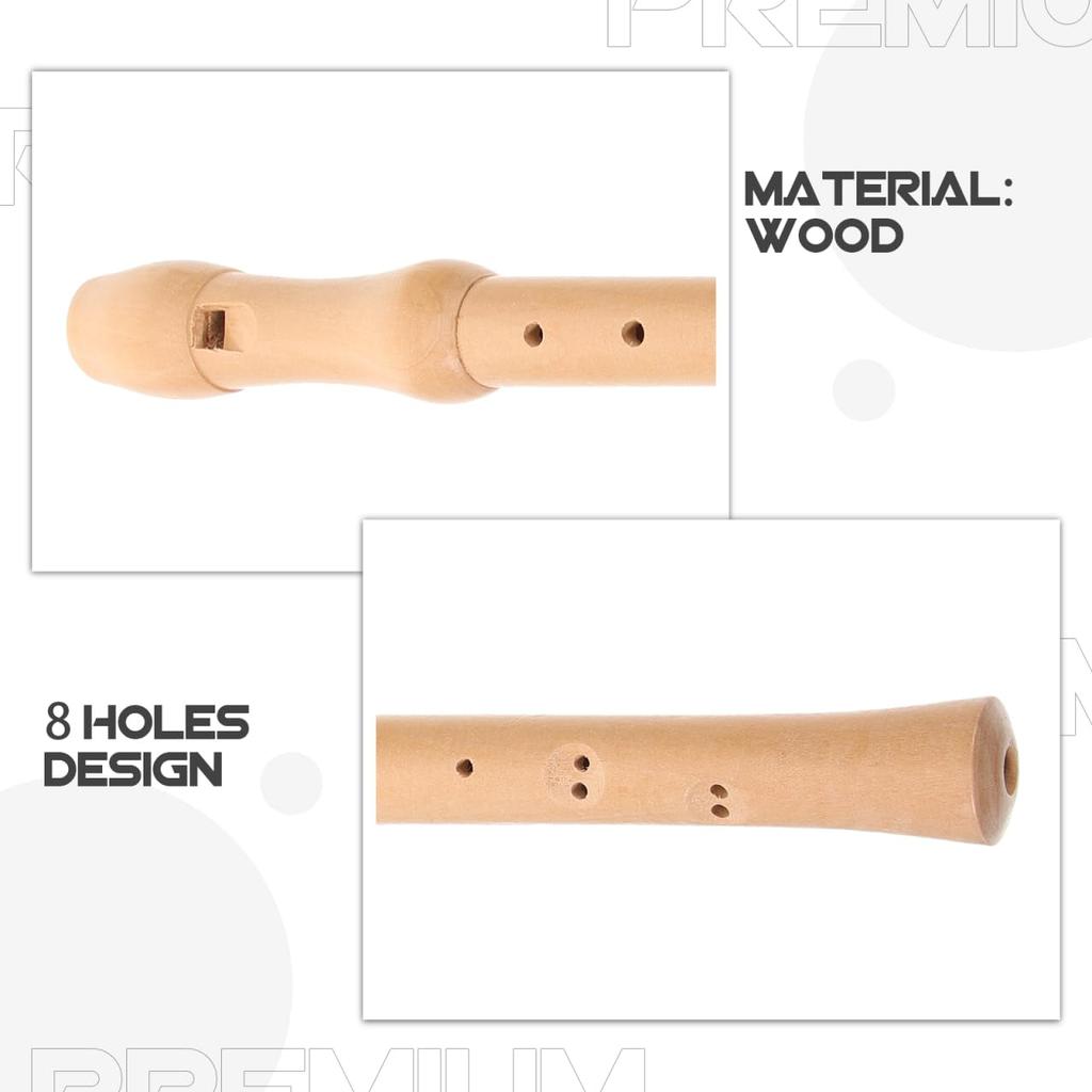 Ibasenice Wooden Soprano Vertical Musical Instrument for Exquisite Perfect for Practice 8-Hole Recorder, Flute, Beginners, Craftsmanship, Portable,