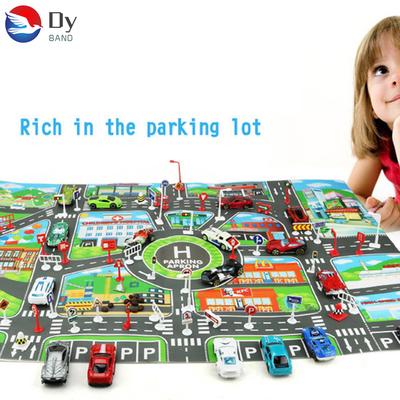 Děti hrají Mat City Road Budovy Parkovací mapa Hra Mapa scény Vzdělávací hračky