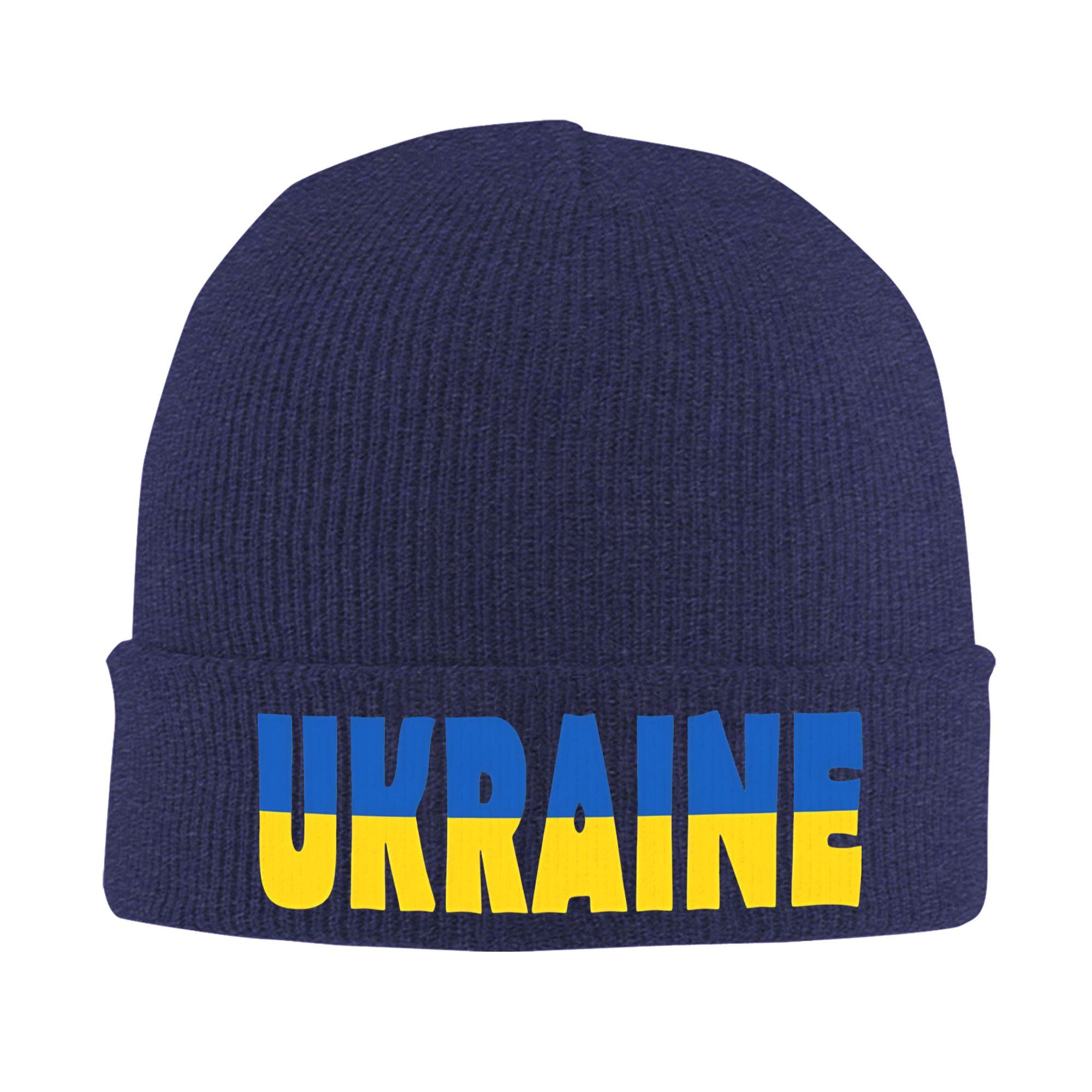 

Ukraine Knit Hat Street Y2K Caps Adult Unisex Outdoor Beanie Hats Autumn Winter Printed Elastic Bonnet Hats One Size