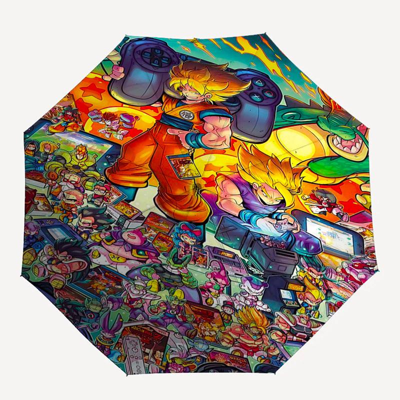 1pc Dragon Ball Z Automatic Folding Umbrella, 8 Bone Iron Frame, Portable for Fans, Travelers, Everyday Use, Gift Idea.Y062