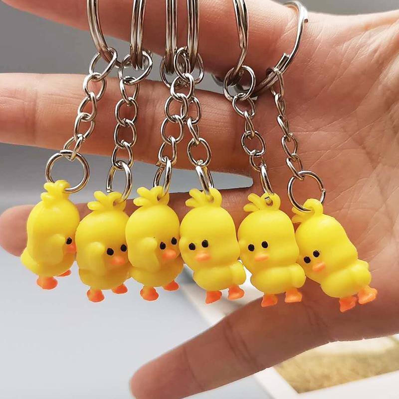 

5/10pcs Little Yellow Duck Keychain Yellow Duck Pendant Key Ring Mini Animal Car Key Chain 2.5cm