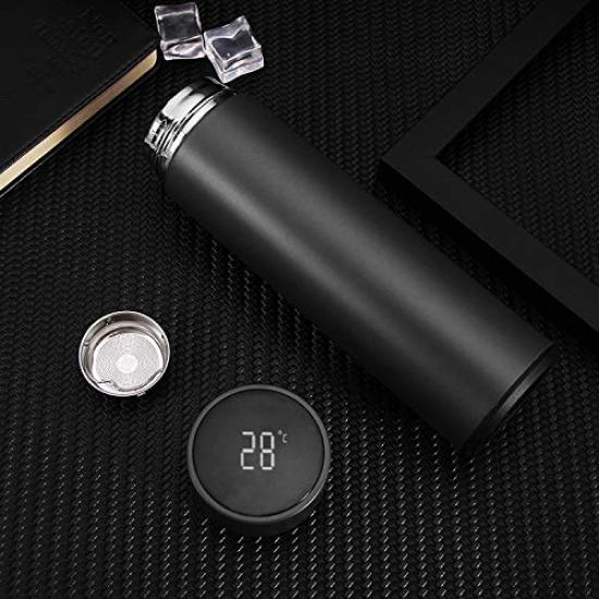 500mL Thermos Mug [Black] Digital Temperature Display, Stainless Steel, Double-Walled Construction, Insulated Water Bottle, Thermos Mug, My Bottle,