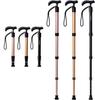 FAMICA Telescopic Walking Stick SG Mark Certified Stylish Cane with Strap For Men and Caregiving Foldable Telescopic Cane One-Touch (Slim Neck/Gold)