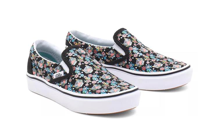 Y/Project X Vans Slip On Canvas Low Top Kids' Skateboarding Shoes Black Children Aged 3 7 Years Old VN0A4U1S9AA