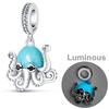 Genuine copper Colorful Luminous Charm Bead Charms Bead Shell Turtle Butterfly Star Shape Dangle Accessories Bracelets Do It Yourself Jewellery Markin
