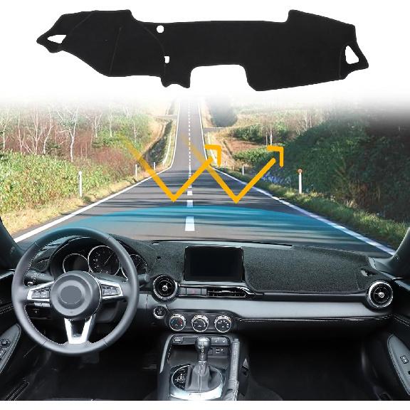 LLKUANG Dash Cover Mat Dashboard Mat Compatible with Mazda MX-5 Roadster Miata 2015-2023,Polyester Car Dashboard Cover Sun Shade Pad,Anti-Slip Dash