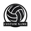 Metal Sign Volleyball Silhouette Customizable Name Plate Wall Art Adhesive Sticker Home Decor Durable Indoor Outdoor