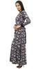 Bimba Women's Rayon Printed Maxi Winter Jilbab Dress