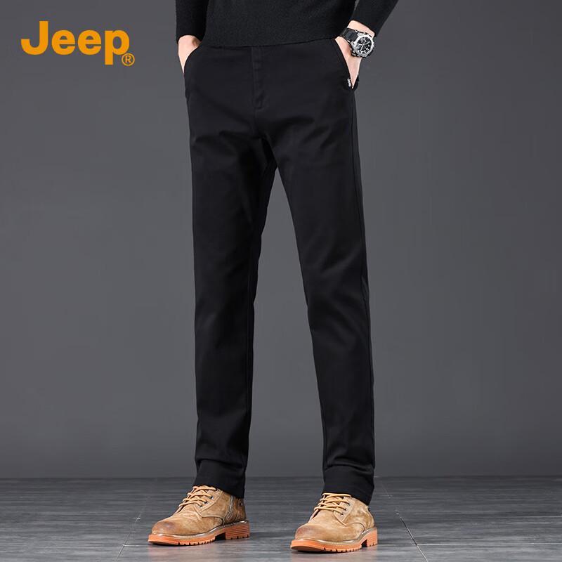 Jeep Men's Straight-Leg Casual Business Trousers