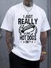 Casual Hot Dog Lover Graphic T-shirt - "I Just Really Like Hot Dogs Ok?" Funny Print