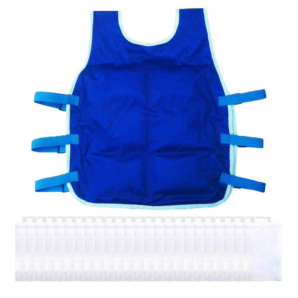 Cooling Vest with 12/24 Ice Packs Ice Vest Summer Cooling jacket Heatstroke Prevention Ice Clothes Adjustable for Men Women