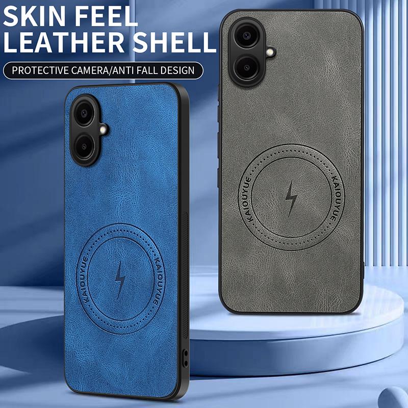 For Samsung A07 Luxury Matte Cortex Leather Phone Case  For Samsung Galaxy A07 Shockproof Silicone Magnetic Protection Cover