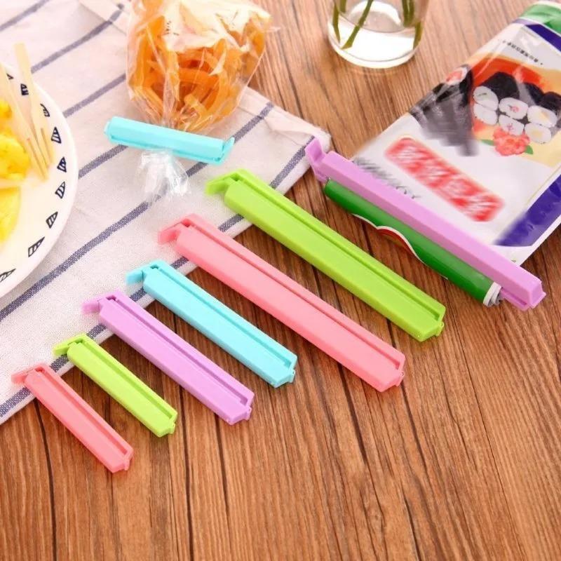12pc/pack Portable Kitchen Storage Food Snack Seal Sealing Bag Clip Sealer Clamp Plastic Tool Kitchen Accessories Food Bag Clips