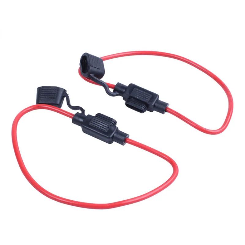 Auto Ring Fuse Black Insert Red Wire Harness Blade Fuse Holder Suitable for Cars and Motorcycles Car Fuse Box
