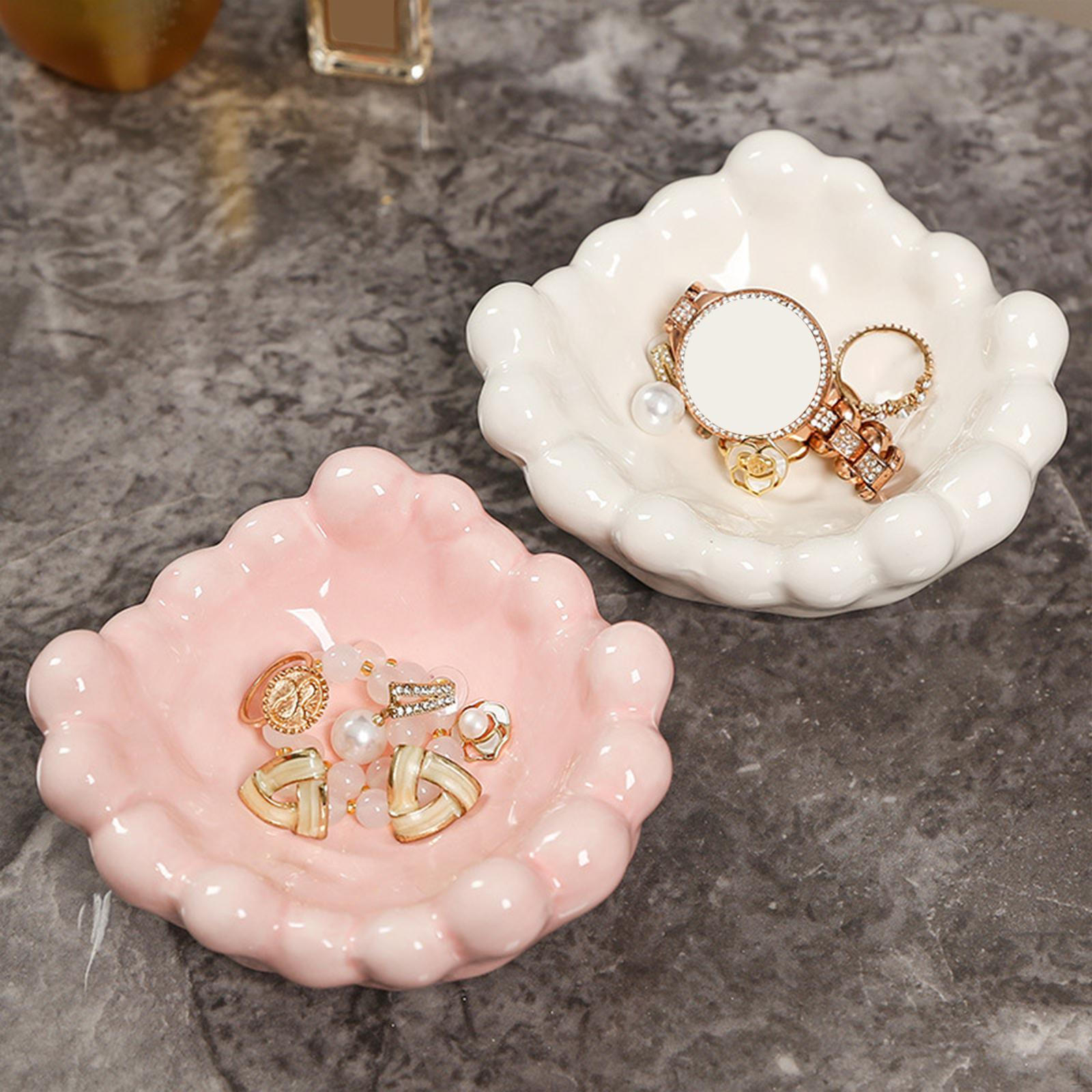 

Піднос для ювелірних виробів Кільце Тарілка Дисплей Декоративна брелок Чаша для ключів Сережки Дім рожевий