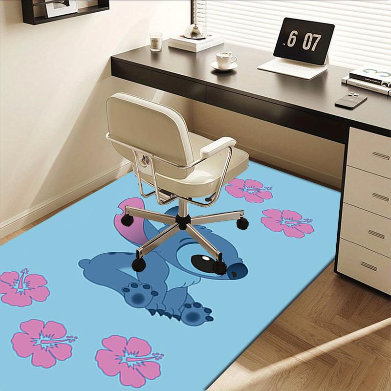 Office Rug Stitch, Flowers theme 3D Printed Anti-Slip Rug-Machine Washable for Living Room