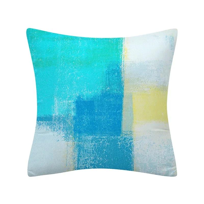 30X50/40X40/45X45CM Abstract Oil Painting Geometry Cushion Cases Yellow Blue Green Modern Abstract Art Pillows Case Sofa Pillows