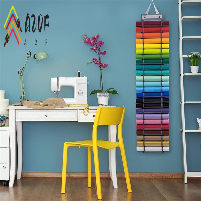 A20F-24 Compartments Vinyl Storage Organizer Holder Hanging Bag Crafts Vinyls Roll Storages Rack Hang Pocket Behind Door Room