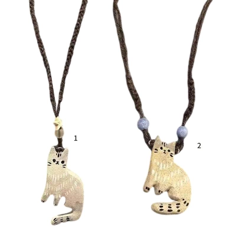 Multifuntional Cats Shape Necklace Adjustable Chain Necklace Elegant Pendant Necklace for Fashionable Lover Present